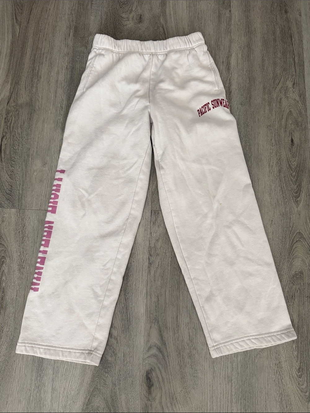 PacSun White Pajama Bottoms with Pink Logo Details